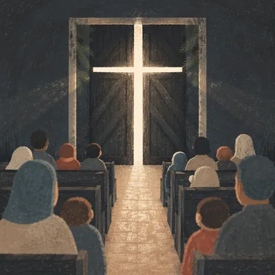Evergreen Chapel Cross of Morning Light