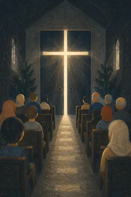 Evergreen Chapel Cross of Morning Light