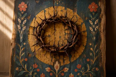 Crown of Thorns on Aged Sacred Wood
