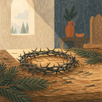 Crown of Thorns with Evergreen Sprigs