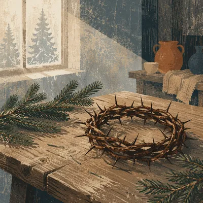 Crown of Thorns with Evergreen Sprigs