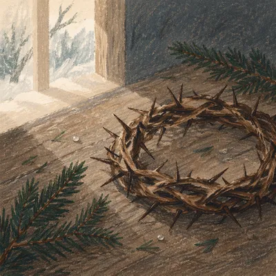 Crown of Thorns with Evergreen Sprigs