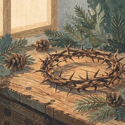 Crown of Thorns with Evergreen Reflection