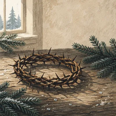 Crown of Thorns with Evergreen Sprigs