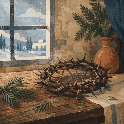 Crown of Thorns with Evergreen Hope