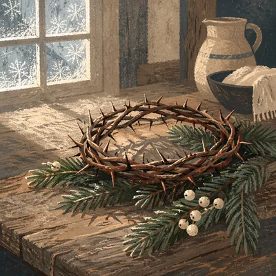 Crown of Thorns with Evergreen Sprigs