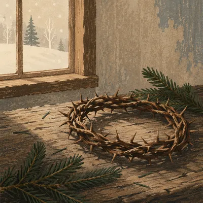Crown of Thorns with Evergreen Sprigs