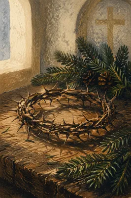 Crown of Thorns with Evergreen Sprigs