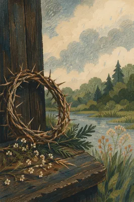 Crown of Thorns with Evergreen Sprigs