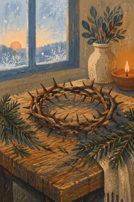 Crown of Thorns with Evergreen Hope