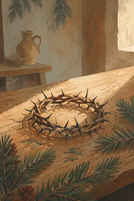 Crown of Thorns with Evergreen Sprigs