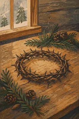 Crown of Thorns with Evergreen Sprigs