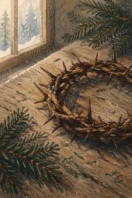 Crown of Thorns with Evergreen Sprigs