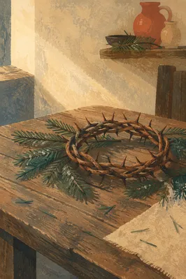 Crown of Thorns with Evergreen Sprigs