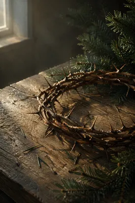 Crown of Thorns with Evergreen Remembrance