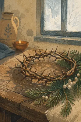 Crown of Thorns with Evergreen Sprigs
