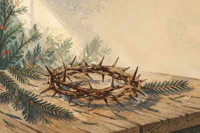 Crown of Thorns with Evergreen Sprigs