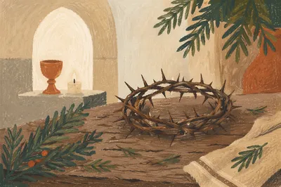Crown of Thorns with Evergreen Hope