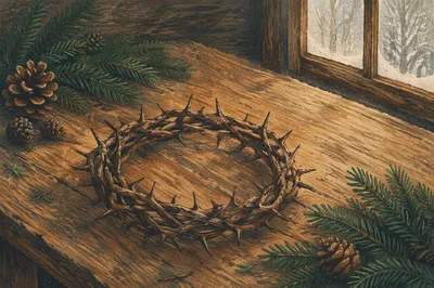 Crown of Thorns with Evergreen Sprigs