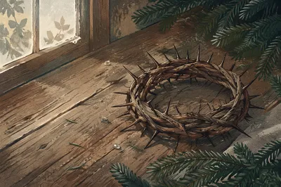 Crown of Thorns with Evergreen Sprigs
