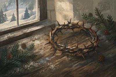 Crown of Thorns with Evergreen Sprigs