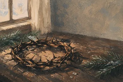 Crown of Thorns with Evergreen Sprigs