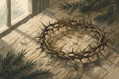 Crown of Thorns with Evergreen Sprigs