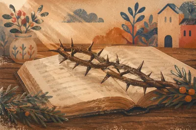 Crown of Thorns on Antique Book