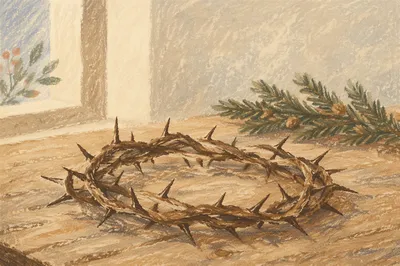 Crown of Thorns on Weathered Wood