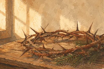 Crown of Thorns with Evergreen Sprig