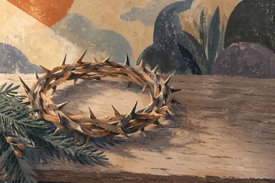 Crown of Thorns with Evergreen Sprigs