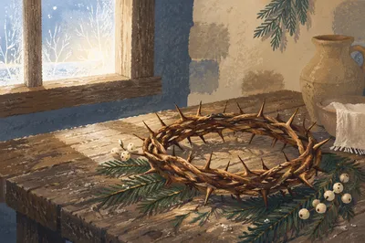 Crown of Thorns with Evergreen Sprigs