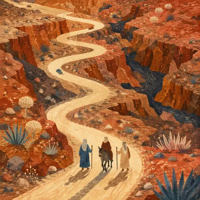 Winding Desert Road Through Red Canyon