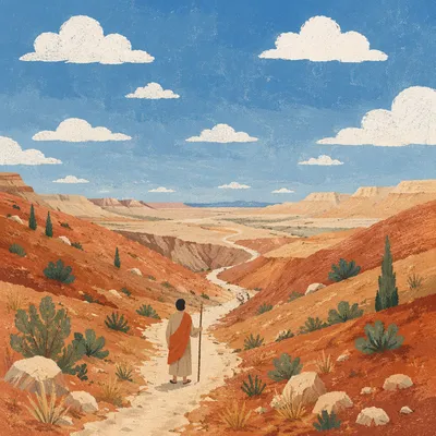 Winding Desert Canyon Path of Hope