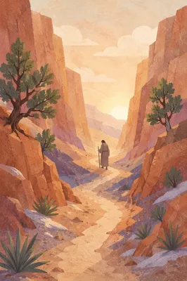 Prayerful Desert Path Through Sandstone Canyon