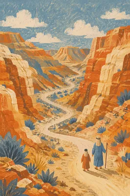Winding Desert Path Through Sandstone Canyon