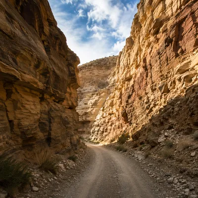 Winding Desert Canyon Path