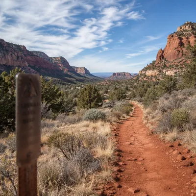 Desert Canyon Trail with Evergreen Junipers