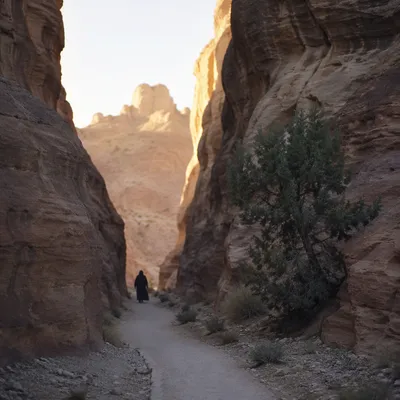 Evergreen Hope on Desert Canyon Path