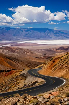 Winding Desert Road Through Canyon Wilderness