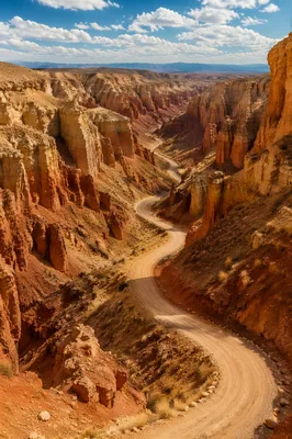 Winding Desert Path Through Sandstone Canyon