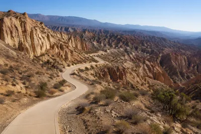Winding Desert Path Through Rugged Canyon