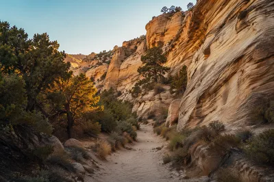Evergreen Canyon Path at Golden Dawn