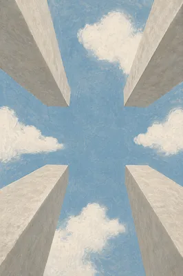 Empty Cross Sky Framed by Concrete