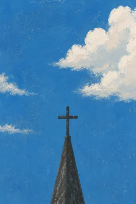 Cross on Steeple Under Blue Sky