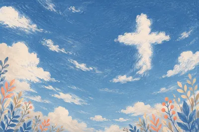 Empty Cross Cloud in Blue Heaven