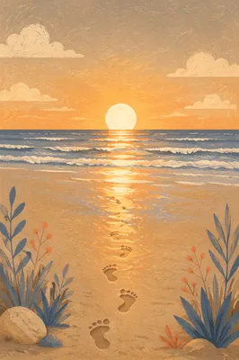 Footprints on Sunrise Beach Shoreline