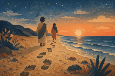 Footprints Along Sunrise Beach Journey