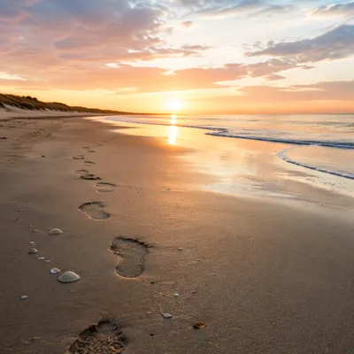 Footprints Through Sunrise Beach Sand