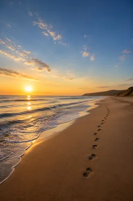 Footprints on Sunrise Beach Shoreline